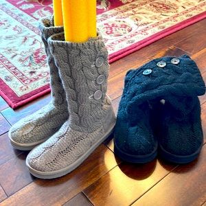 2 PAIR BUNDLE !!    Slouch booties.  Size 6